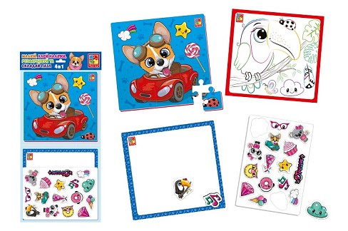 Набір для творчості Vladi toys 4 в 1. Веселі звірятка. VT4210-16 (укр)