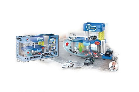 Паркінг 10A-4 автомийка поліція з метал.транспортом(3шт.)та аксес.батар.муз.світ.тече вода.кор.43,5*