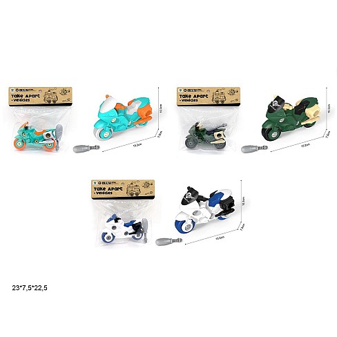 Конструктор YC426-A/D/G з викруткою мотоцикл 3в.кул.23*7,5*22,5 180/