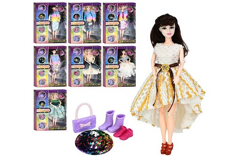 Лялька DE053-54 (36шт) 29см, шарнірна, аксесуари, взуття, 8 видів, в кор-ці, 22-32,5-8см