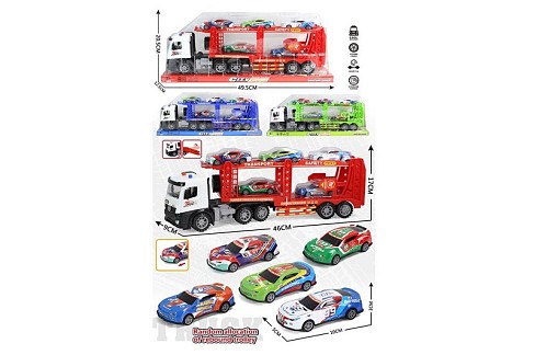 Трейлер 588A-1 автовоз з машинками інерц.3кол.пласт.49*12*20 /24/