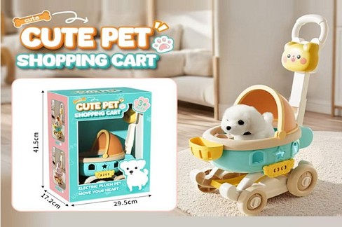 Песик 912 м'як.з коляскою батар.2кол.кор.41,5*17,2*29,5 /4/