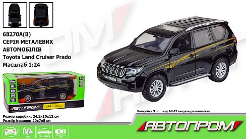 Машина мет. АВТОПРОМ арт. 68270A(B) (12шт/2 1:24 Land Cruiser Prado",бат.., світ.,звук,відкр.двері,"
