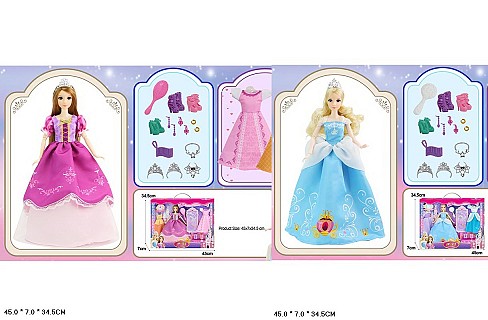 Лялька арт. 91062-1/2 (24шт/2)   типу Барбі, мікс2 , в наборі сукні, аксес короб. 45*7*35см