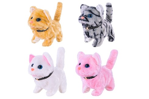 М'яка інтерактивна арт. C23912 (120шт) кошеня ходить, нявкає 4 мікс 15*8*12см