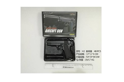 Пістолет мет. арт. V2 (48шт) кульки, у короб. 21,5*14*3 см