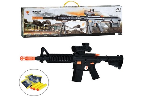 Автомат G160B (24шт) 67см, стріляє водяними кулями, м'які кулі присоски 3шт, в кор-ці, 62-18,5-5,5см