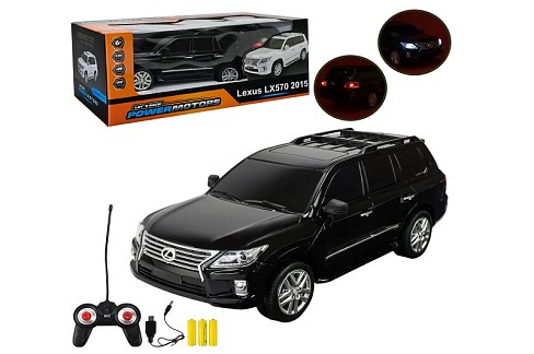Машина р/к арт. PM2406BLACK (24шт),POWERMOTORS",1:24 LEXUS LX570,чорний колiр,світло, акум., короб."