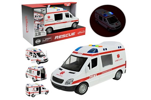 Машина WY 590 E (36) Швидка допомога", підсвічування, звуки, інерція, в коробці"