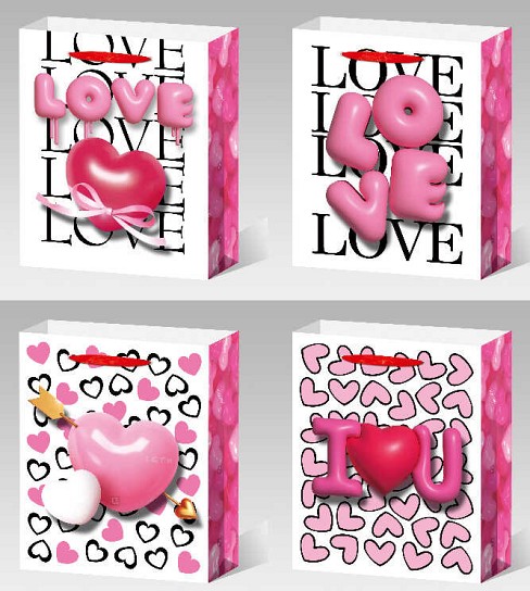 Пакет подарунковий C 75738 (720) 4 види, МАЛЕНЬКИЙ, МІКС ВИДІВ