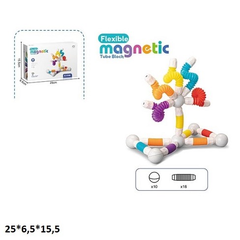 Конструктор магнітний CH1450 гнучкий 26дет.кор.25*6,5*15,5 /36/