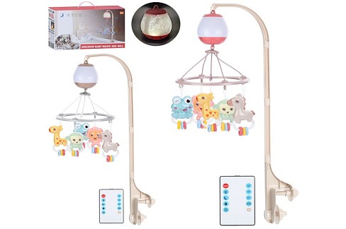 Карусель на кроватку HL2025-79 (6шт) д/к(ІЧ), мобіль на ліжечко, 45-27-в75,5см, підвіски 5шт(тварини