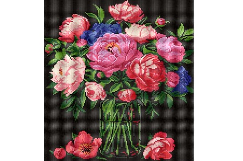 Набір з алмазною мозаїкою Розкіш півоній" 40х50см  AMO8007"