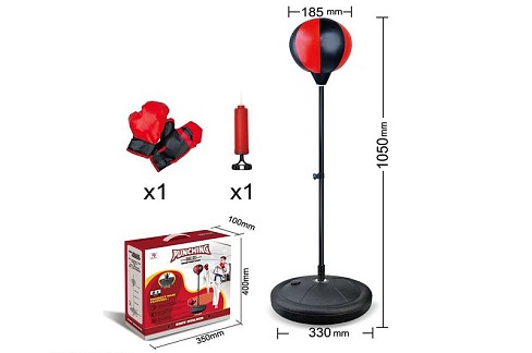Боксерскький набір арт. 9033 (16шт/2)  груша на підставці, перчатки, насос короб. 40*35*10 см