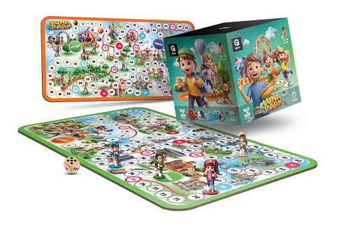 Настільна гра QB701-004 STEP BY STEP - Road to School &amp; Luna Park" дерев'яна ходилка, двостороння q"