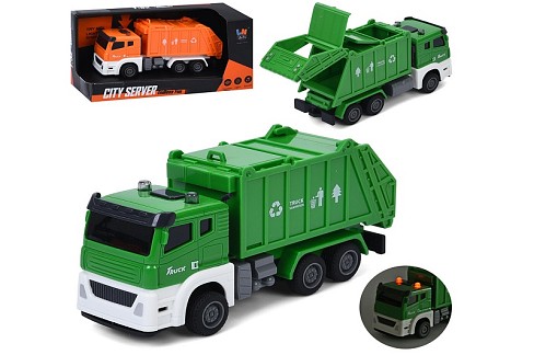 Сміттєвоз D-007AB (48шт) інерц, 16см, 1:32, звук, світло, гумові колеса, рухливі деталі, на бат(табл