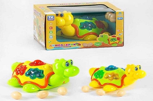 Музичний динозаврик TK 50633 (48/2) TK Group", 2 кол., УКР. МОВА, світло, колесо, пісня, яйця"