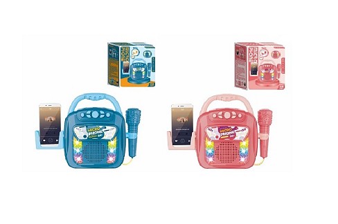 Караоке-Мікрофон 5060A/5061A з колонкою батар.муз.світ.Bluetooth 2кол.кор.24*9,5*20,5 /48/