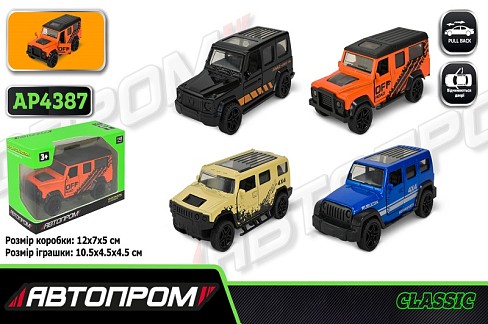 Машина мет. АВТОПРОМ  арт. AP4387 (96шт/2) 1:43,4 виду, відкр.двері, короб.12 * 7 * 5см
