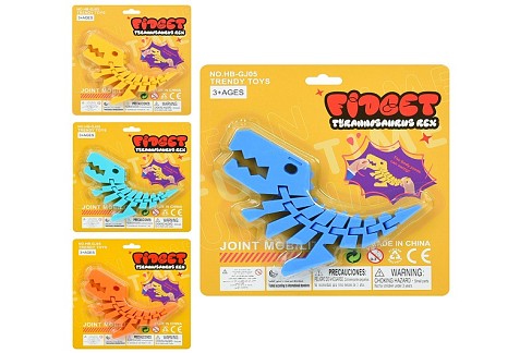 Гра HB-GJ05 (180шт) антистрес, динозавр, 15см, 4 кольори, на листі, 18,5-19,5-1,5см