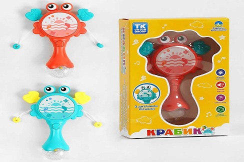 Музичне брязкальце Крабик" ТК 82855 (108) "TK Group", УКР. МОВА, світло, диско-куля, звук, мелодії"