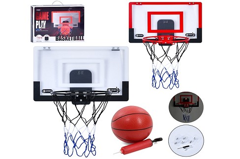 Баскетбольне кільце MR 1453 (8шт) щит (пластик) 42-28см, електронне табло, звук, кільце метал 25см,