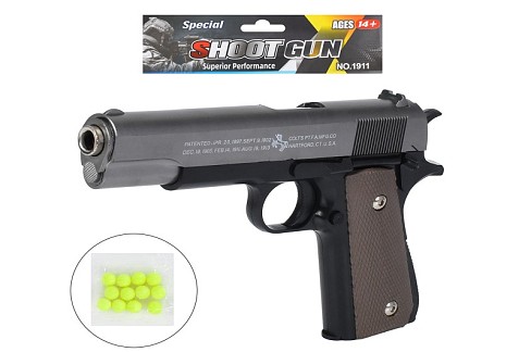 Пістолет 45676 (36шт) 21см, пластикові кулі, у пакеті, 16-25-3см