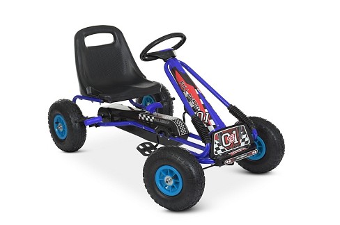 Карт M 0645(2)-4 (1шт) мет., педальний, ручне гальмо, надувні колеса, ланцюгова передача, рег. сид.,