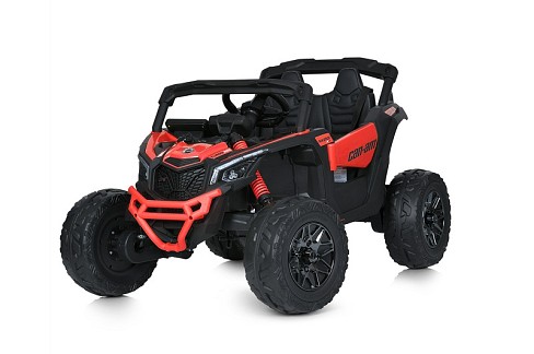 Джип M 5099EBLR-3(24V)(1шт) 2,4G(р/к),4мотори200W, 1акум24V7AH, EVA, шкіра, червоний