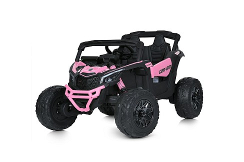 Джип M 5099EBLR-8(24V)(1шт) 2,4G(р/к),4мотори200W, 1акум24V7AH, EVA, шкіра, рожевий