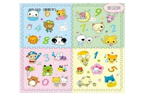 Килимок-пазл M 20351 (15) 4 м`які елементи, матеріал: EVA, розмір пазла:61x61х1 см, в плівці