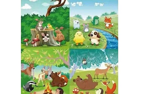 Килимок-пазл M 20345 (15) 4 м`які елементи, матеріал: EVA, розмір пазла:61x61х1 см, в плівці