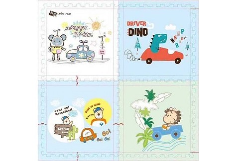 Килимок-пазл M 20352 (15) 4 м`які елементи, матеріал: EVA, розмір пазла:61x61х1 см, в плівці