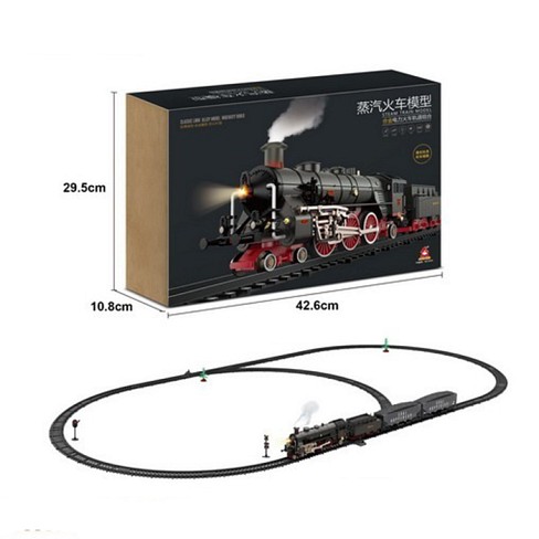 Залізниця 22922 (6шт) 186,3-102,8см, локомотив, 3 вагони, пара/дим, звук, світло, на бат-ці, в кор-ц