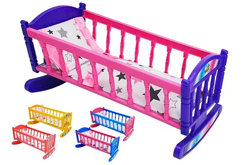 Ліжечко для ляльки з постіллю, розмір - 19*19*34 см  Мир21260