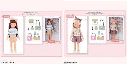 Лялька арт. 91099-I/J (36шт/2)   мікс 2 види, в наборі аксес короб. 22*10*36см