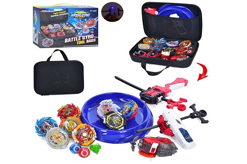 Гра 1688-8B (8шт) дзиґа 8шт, на запуску, поле для гри, у сумці,кор-ці,28-22-8,5см