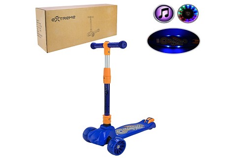 Самокат дитячий 3-х коліс арт. SC814_Blue  (1шт)  СИНІЙ,3 колеса,PU світло, заднє пластик,складний к