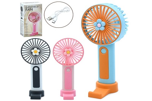 Вентилятор MK 5610 (60шт) 16,5см, 3в1(ручний/портативний, настільний, підставка для телефону), 3 шви