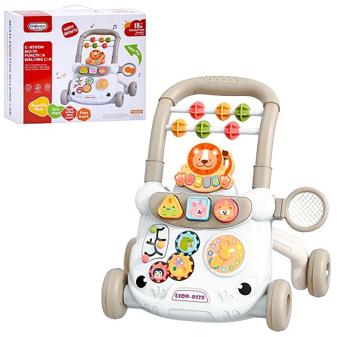 Каталка-ходунки 368-28 (16шт) ігрова панель,шестерні,годинник,сортер,лабіринт,рухл. дет.,піаніно-муз