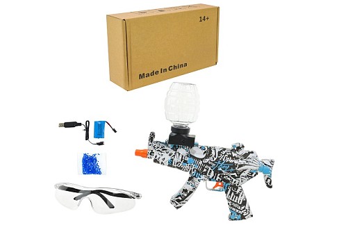 Зброя арт.M01 (18шт) стріляє гел.кулями,акум.,короб 31*18,8*7,5см