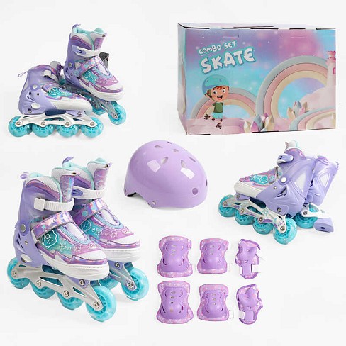 Ролики с захистом 61312-91 М розмір 35-38 (6) фіолетовий, колеса PU, ПЕР. КОЛ. СВІТ., устілка 20-23с