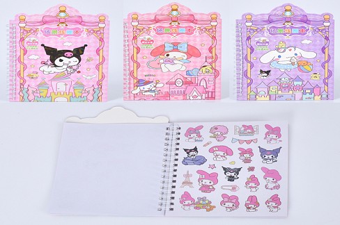 Набір для творчості SZ240905 Упак12шт(384шт) KR,блокнот,спіраль, наліпки,3 вид, у пак,12-17,5-1см, у