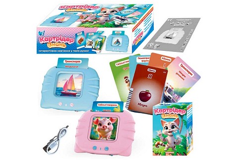 Картридер Знань 84499 (60)  WToys",2 кольор,ОЗВУЧ.УКР.МОВ.,USB-каб,регул.гучності,112карток,224 зоб"