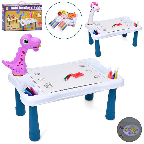 Проектор RFY222-45-46 (12шт) столик,48-31-в45см,3диска(24картинки)фломастери,2 види(динозавр,єдинорі