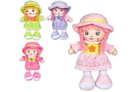 Лялька YG0254 (54шт) 35см, м'яконабивна, петелька, 4 кольори, у пакеті, 21-35-10см