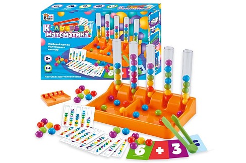 Навчальна гра Кольорова математика" 75054 (12/2) "4FUN Game Club", прозорі колби, 40 кульок, ігрові"