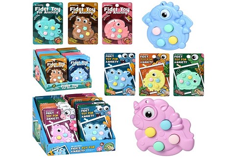 Гра 555-1-2 (288шт) 8-7см, антистрес, тренажер для пальців, м'які кнопки, на листі, 2 види дисплеїв,