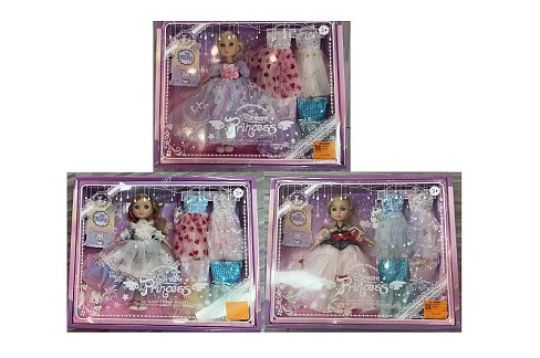 Лялька 30см 1788-2B/D/E з нарядами,аксес та тваринкою.3в.кор.44*7*36 /24/