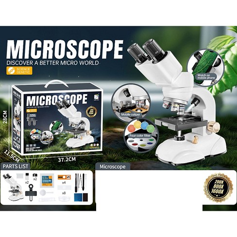 Оптичний прилад SD888 (6шт) мікроскоп, 23-11-в25см, 400Х/800Х/1600Х, світло, скло, інструменти, трим